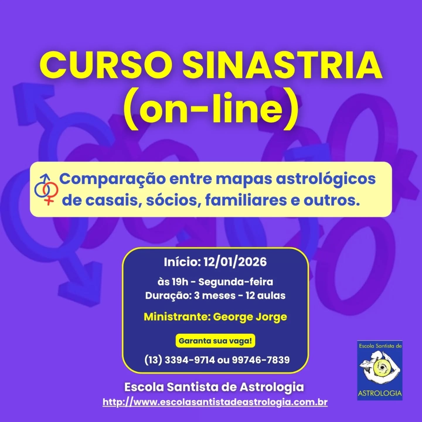 Curso de Sinastria (Comparação de Mapas) - 12/01/2026 às 19h00